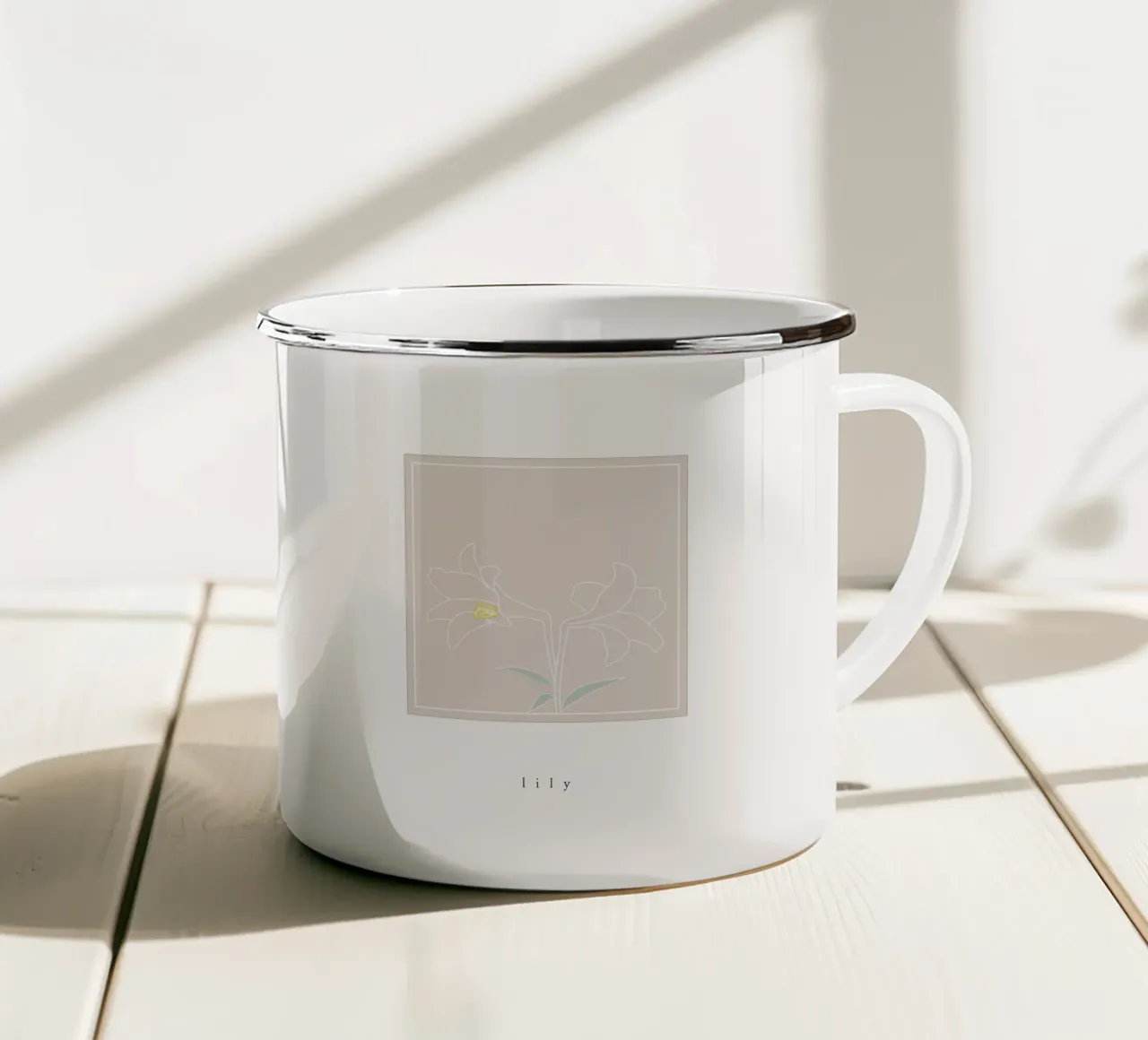 lily flower tazza in smalto da natural neutral