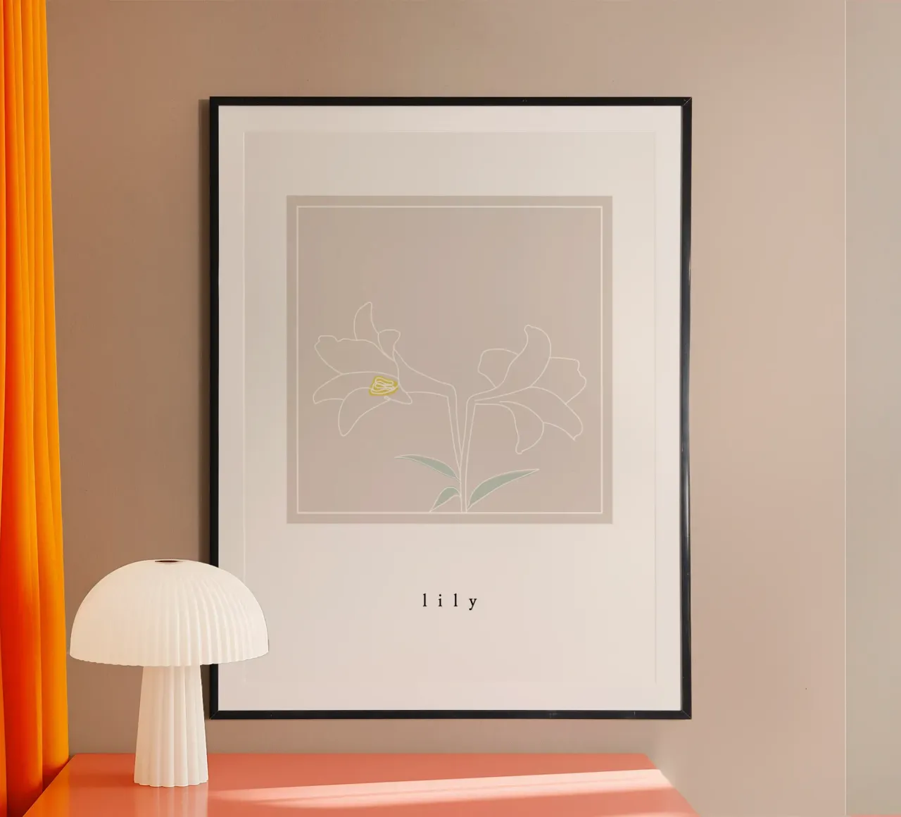 lily flower poster con telaio in plastica da natural neutral