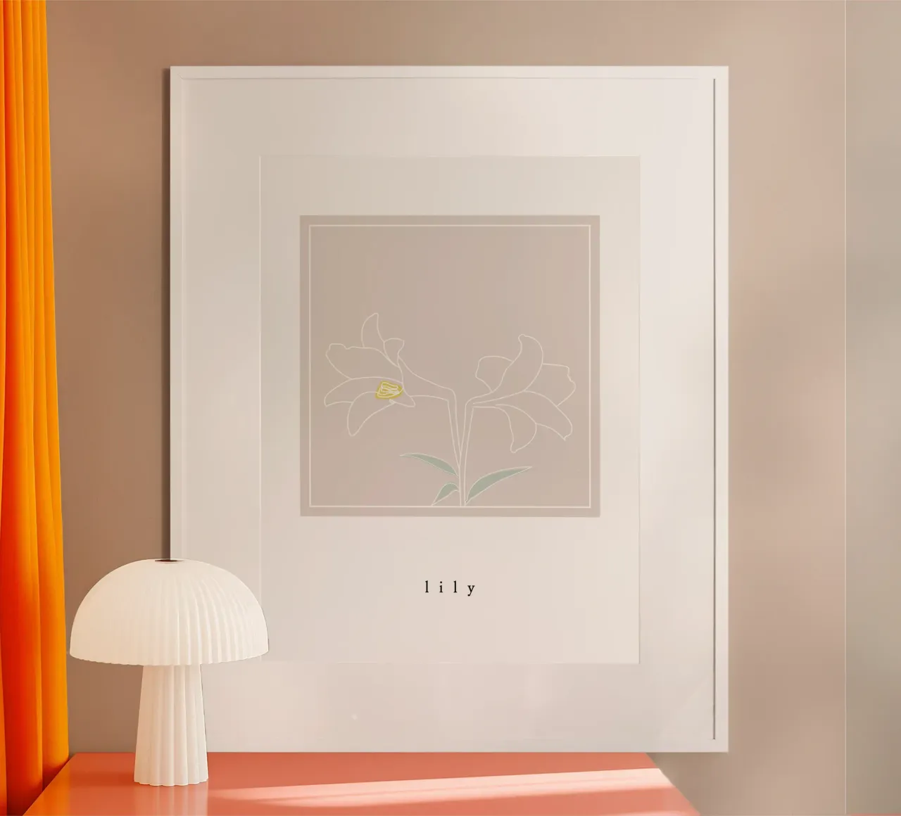 lily flower poster con telaio in plastica da natural neutral