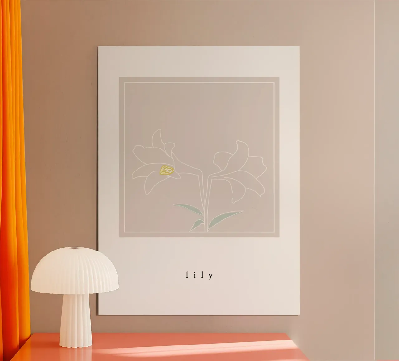 lily flower poster con telaio in plastica da natural neutral