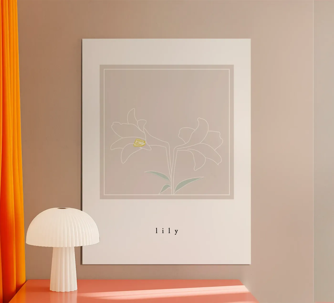 lily flower poster da natural neutral