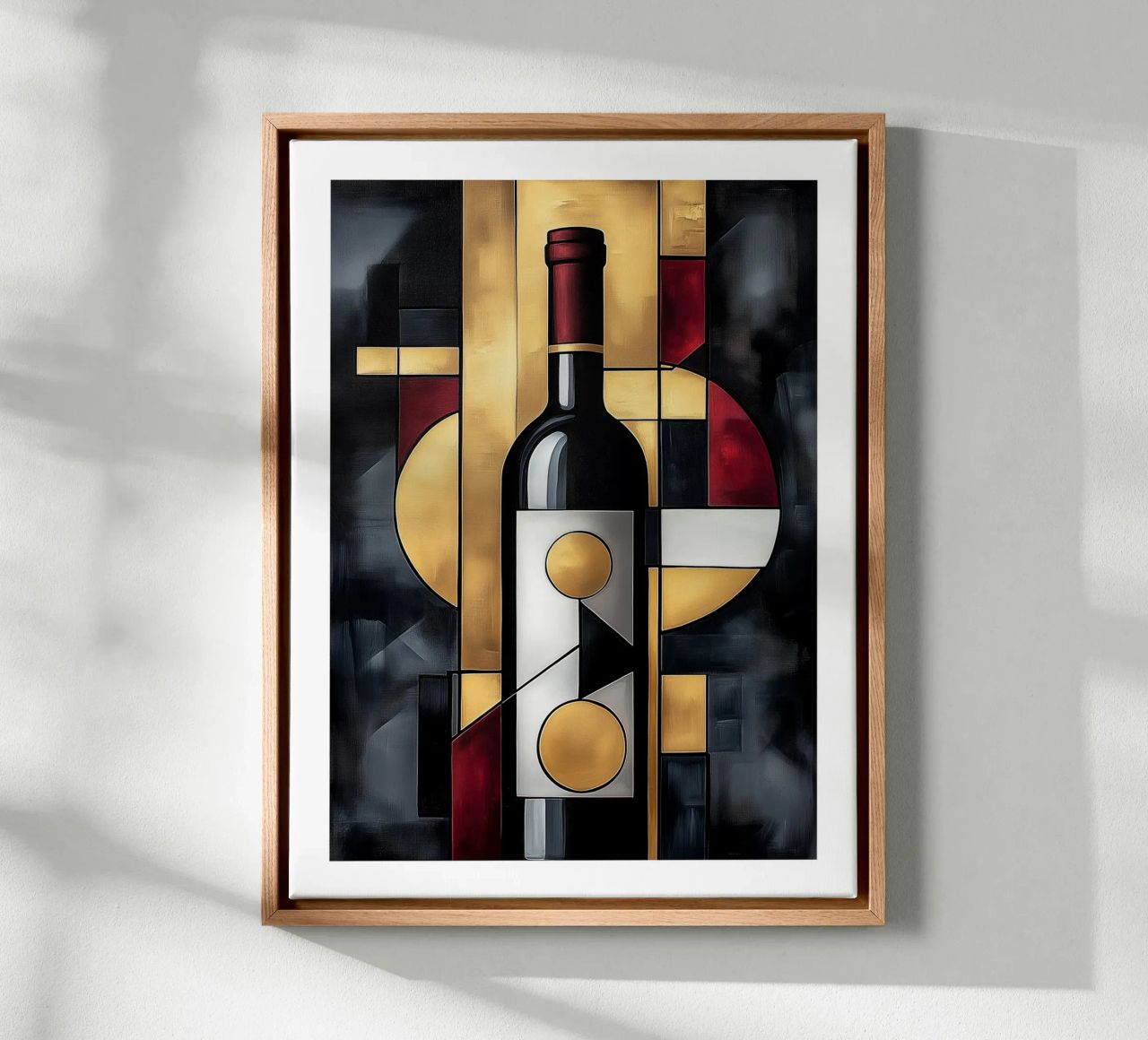 Geometric Abstraction of Wine canvas by Spice & Style