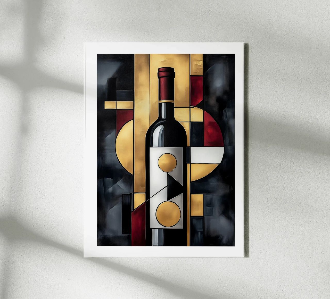 Geometric Abstraction of Wine canvas by Spice & Style