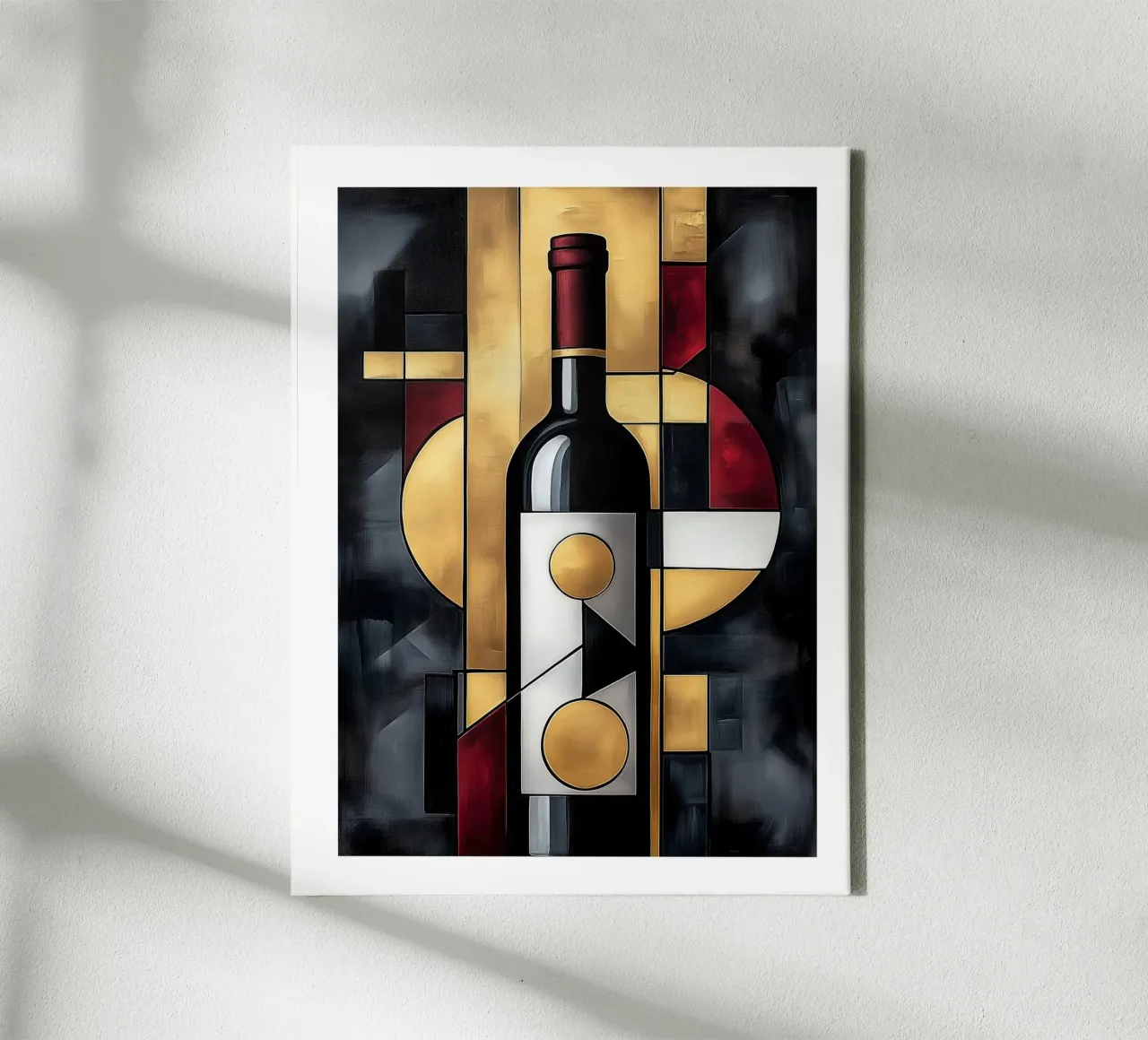 Geometrische abstractie van wijn canvas van Spice & Style
