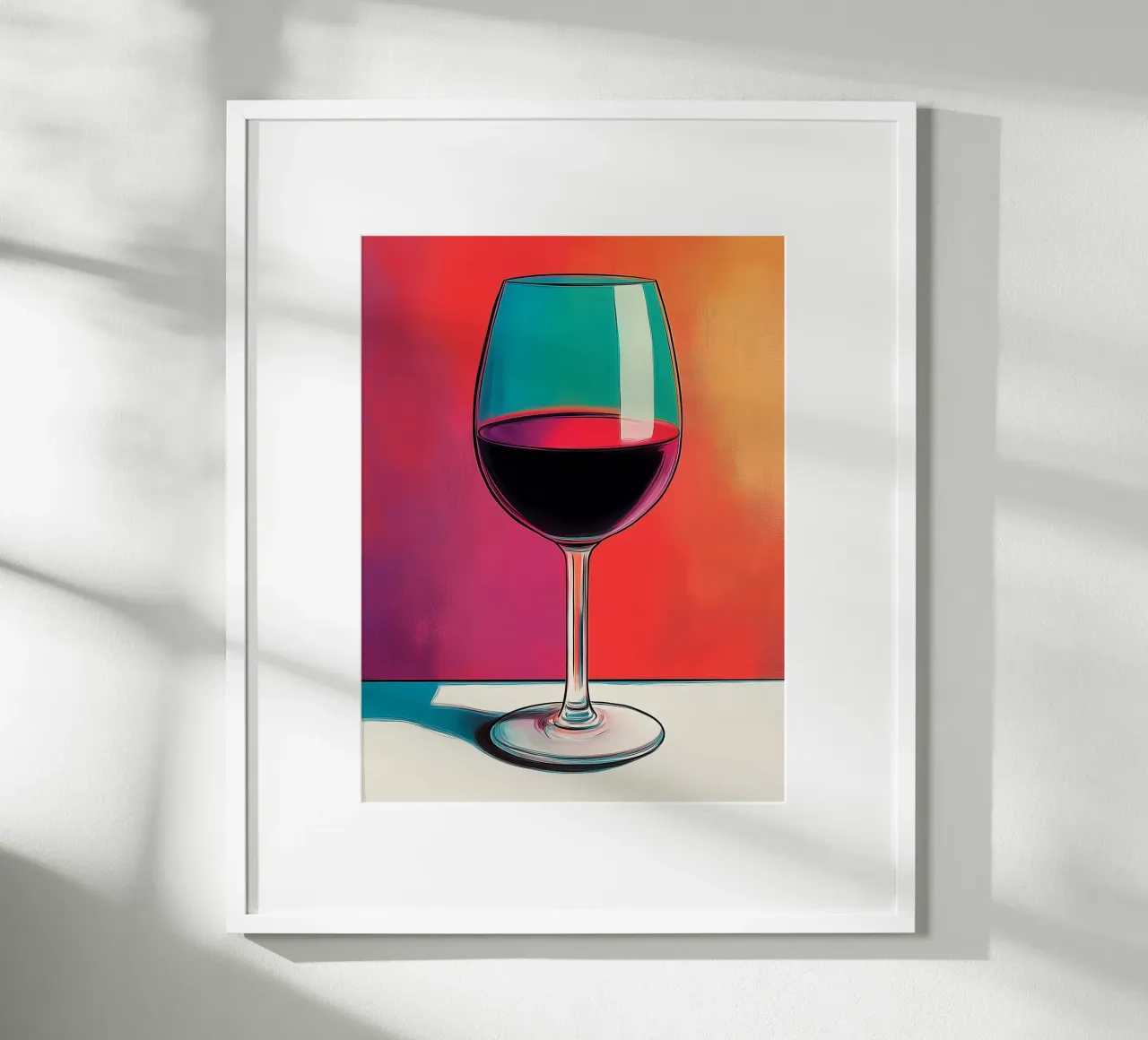 Verre de Vin Rouge Moderne poster avec cadre en plastique de Spice & Style