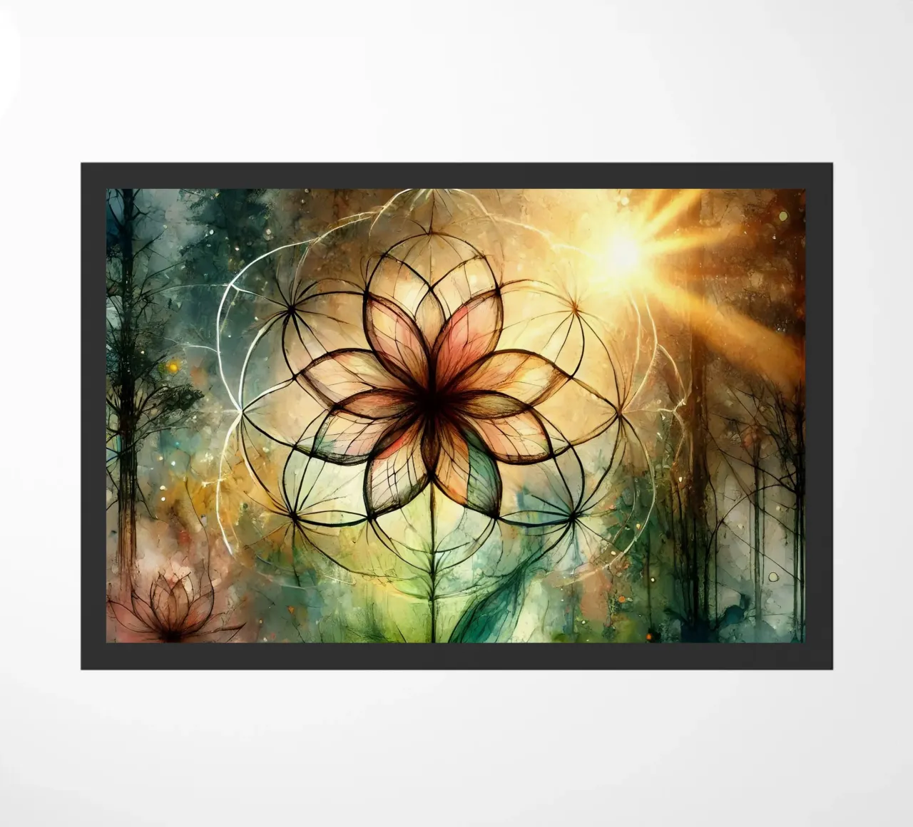 Fiore della vita - stile acquerello zerbino da spiritual