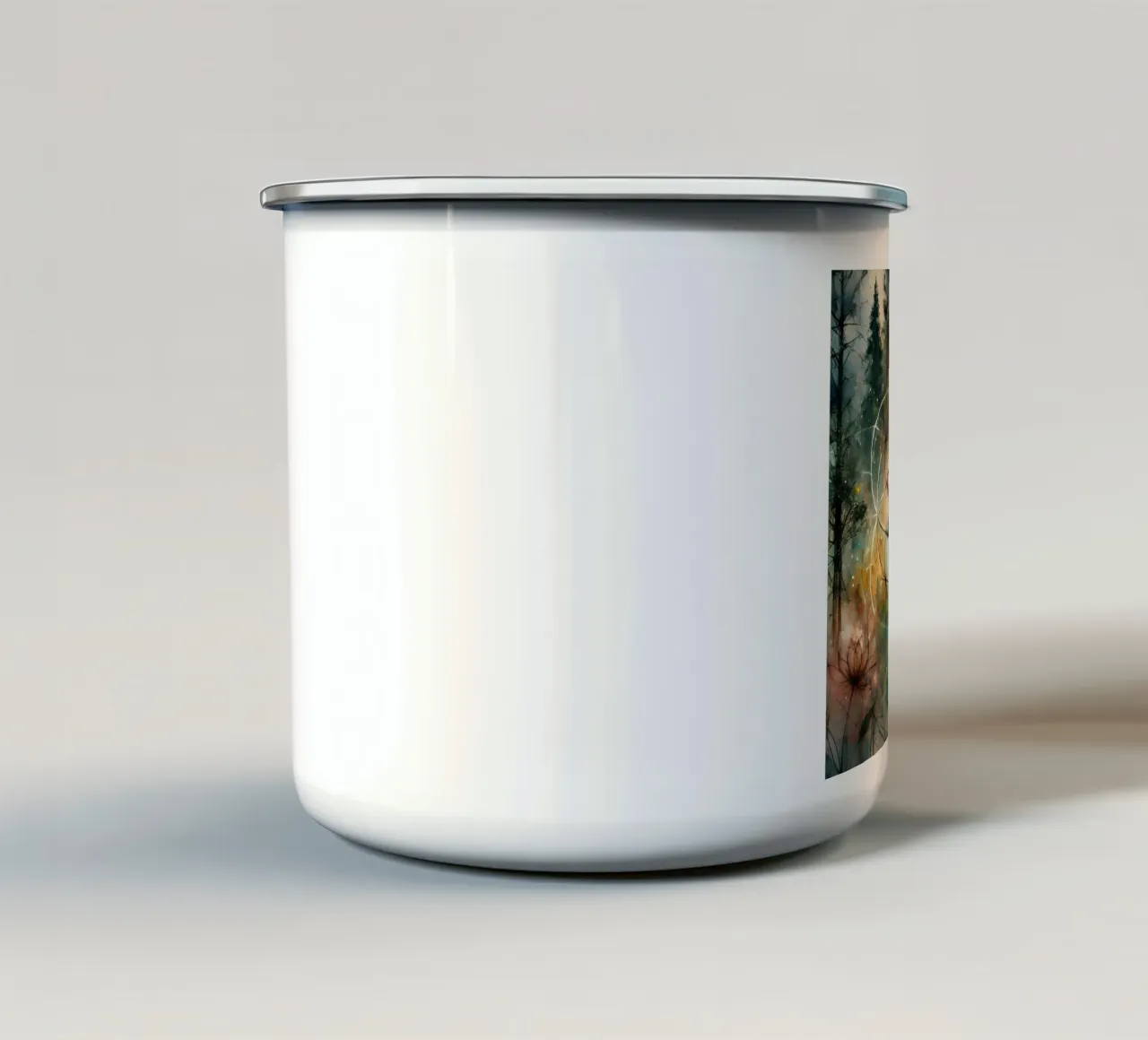 Fiore della vita - stile acquerello tazza in smalto da spiritual