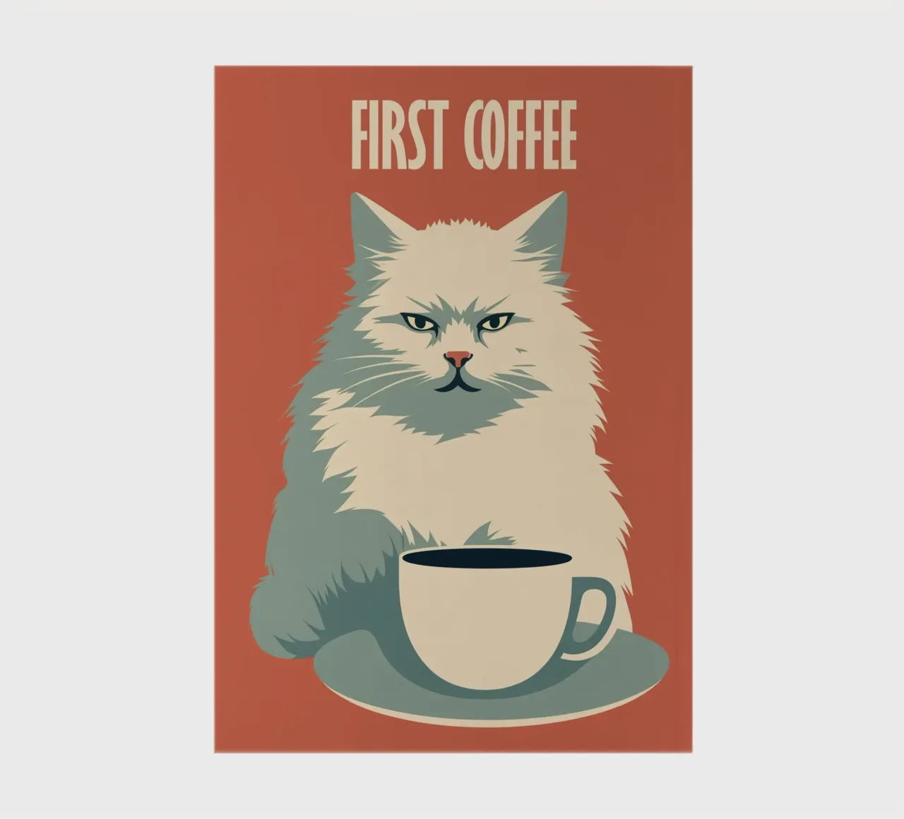 First Coffee | Katze vor dem ersten Kaffee Notizbuch von Autofocus