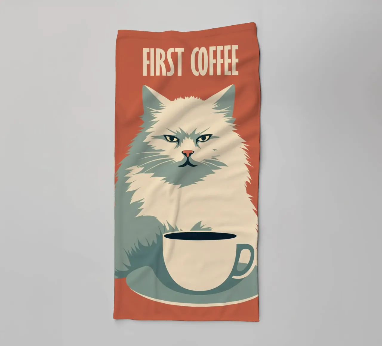 Primo caffè | Gatto prima del primo caffè asciugamano da bagno da Autofocus