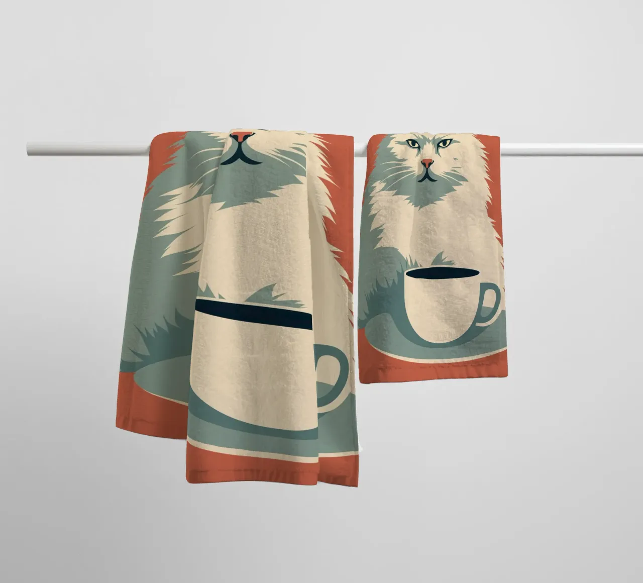 Primo caffè | Gatto prima del primo caffè asciugamano da bagno da Autofocus