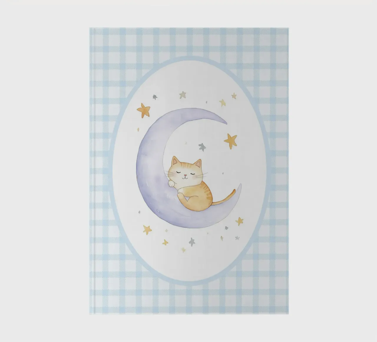 Chat dormant sur un croissant de lune carnet de notes de Jungle Joy Art