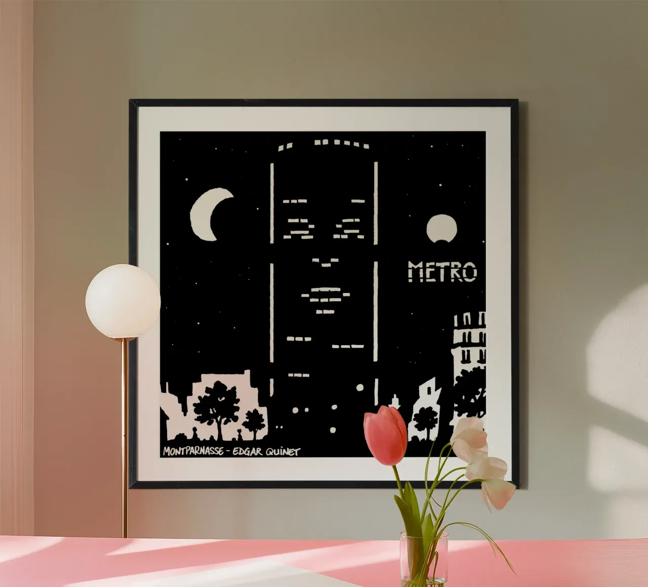 Montparnasse - Edgar Quinet poster con telaio in legno da C.WILL