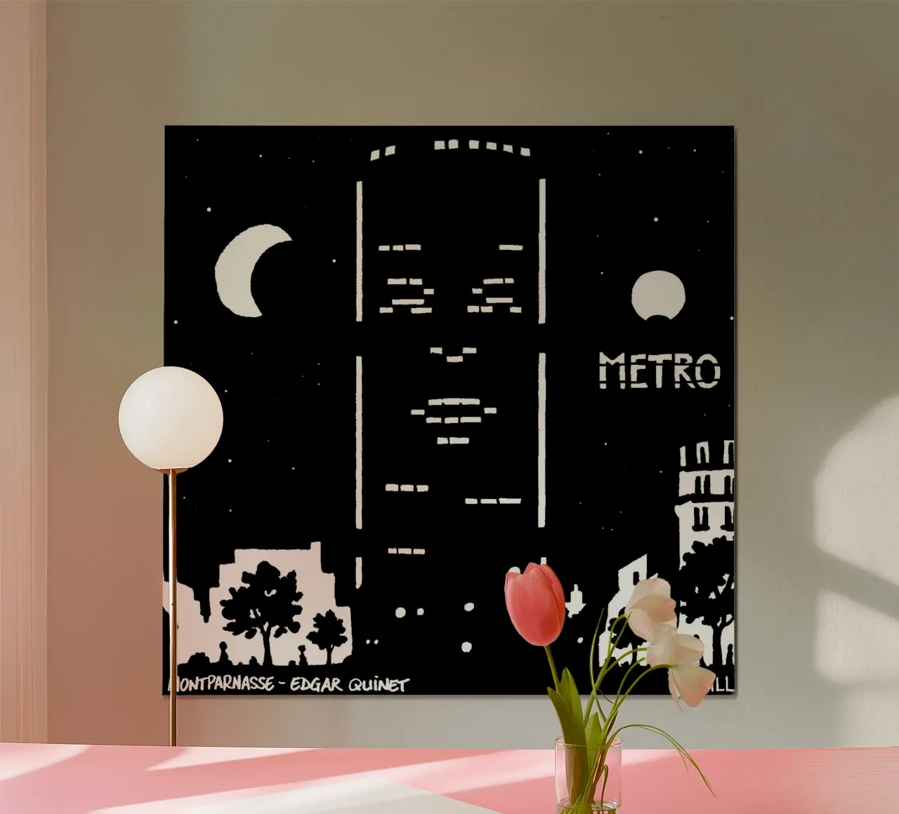 Montparnasse - Edgar Quinet poster con telaio in legno da C.WILL