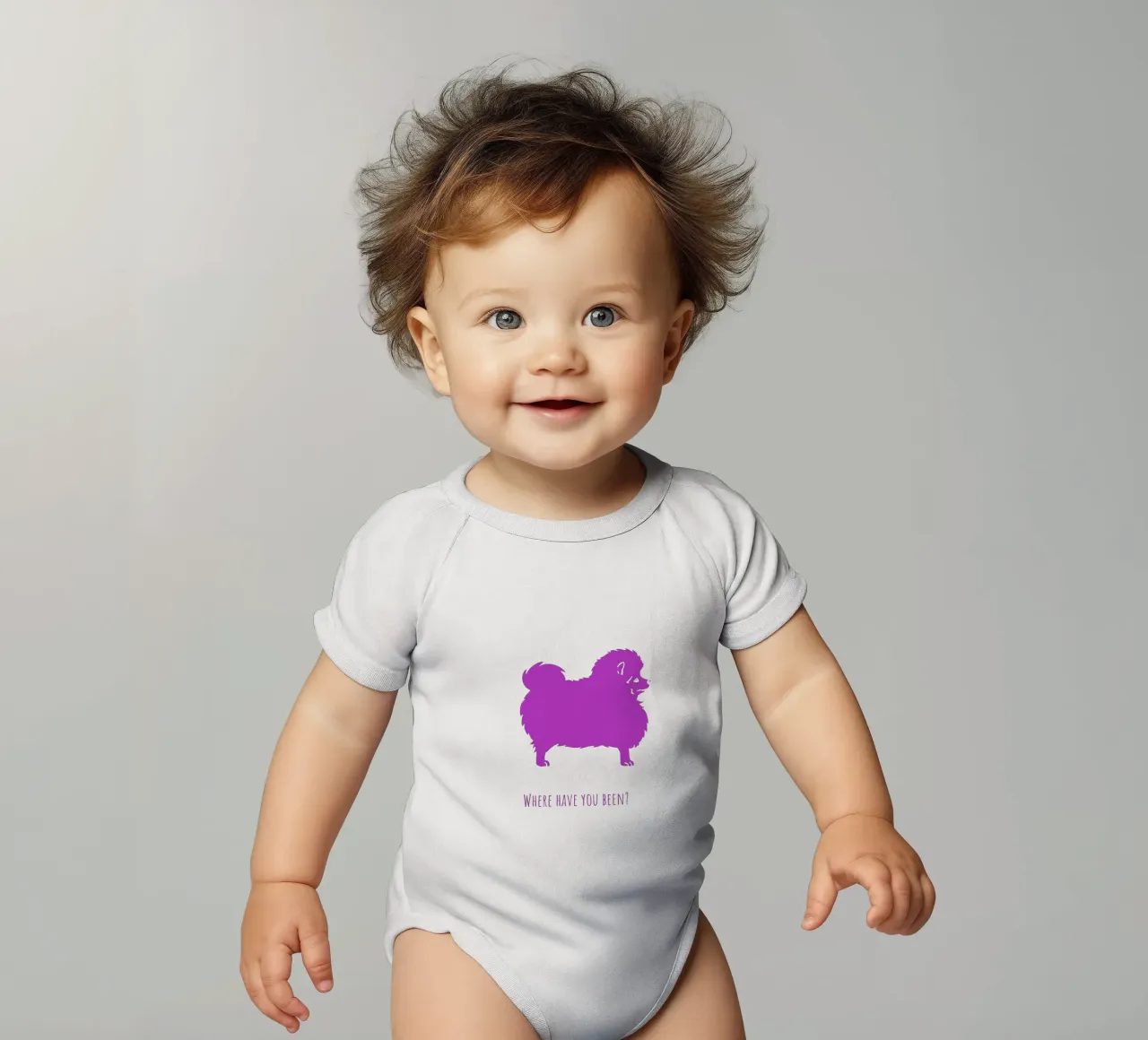 Small spitz short-sleeve baby romper by Pop dogs