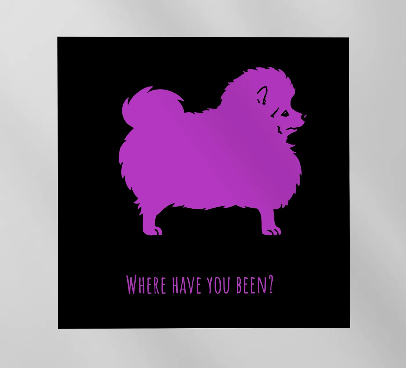 Kleine keeshond backlit folie van Pop dogs