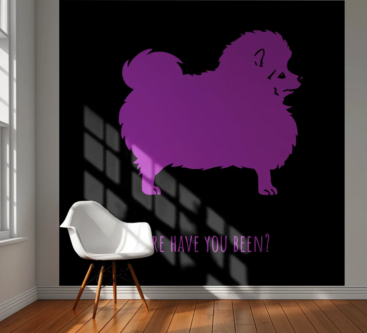 Kleine keeshond fotobehang van Pop dogs