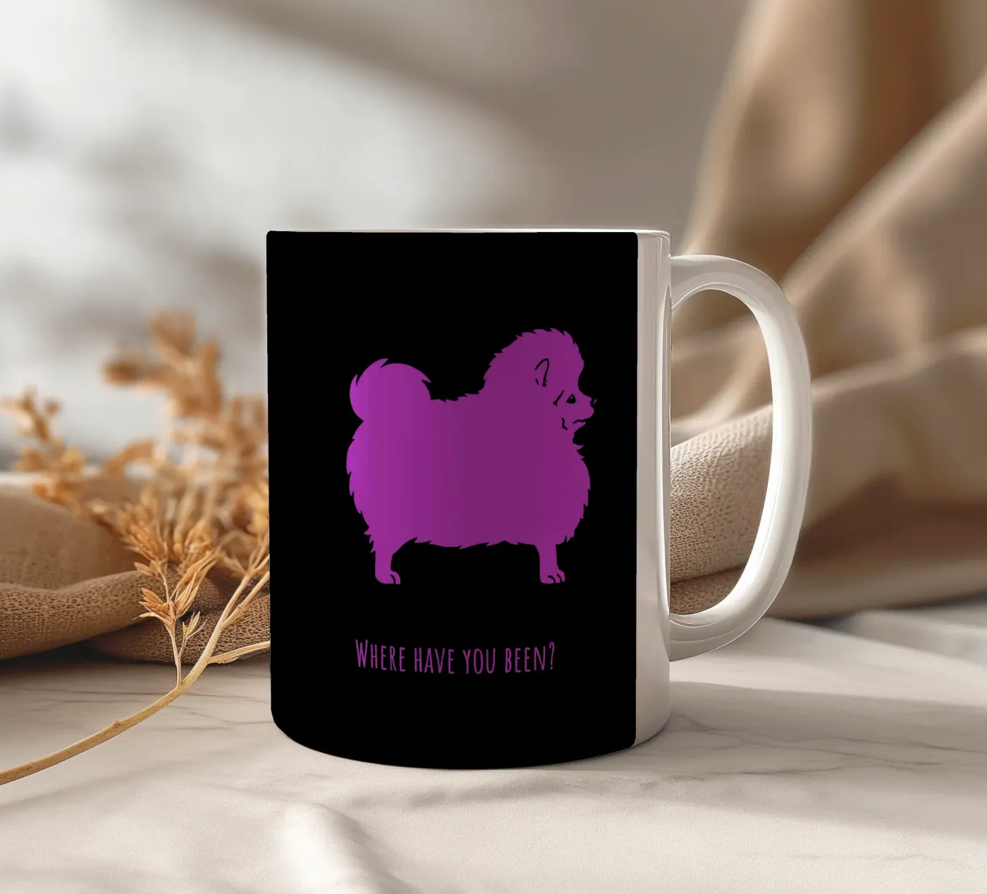 Small spitz ceramic mug by Pop dogs