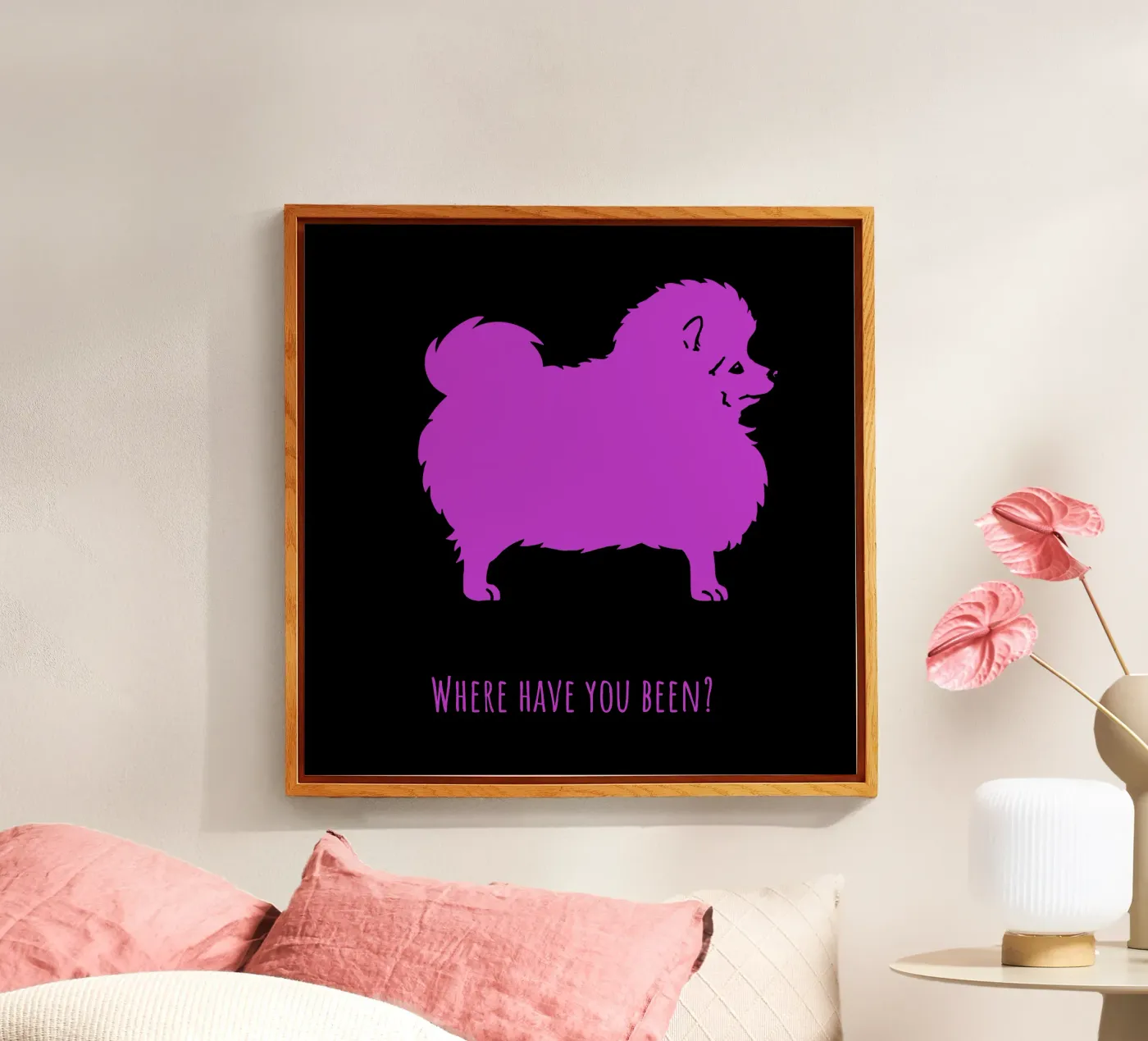 Kleine keeshond acryl van Pop dogs