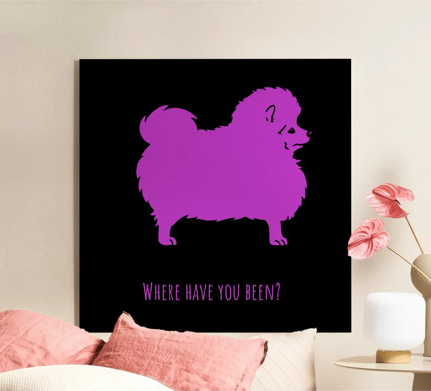 Kleine keeshond acryl van Pop dogs