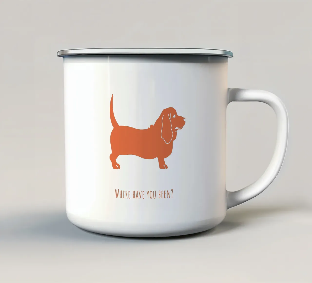 Basset hound tazza in smalto da Pop dogs