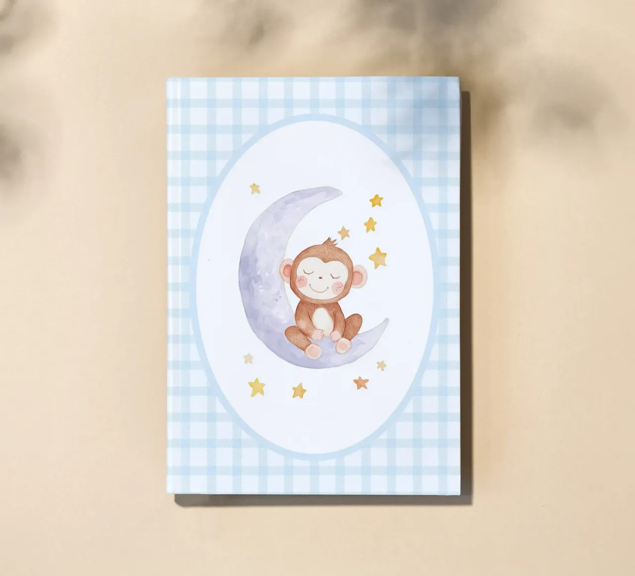 Monkey on Crescent Moon with Stars notebook by Jungle Joy Art