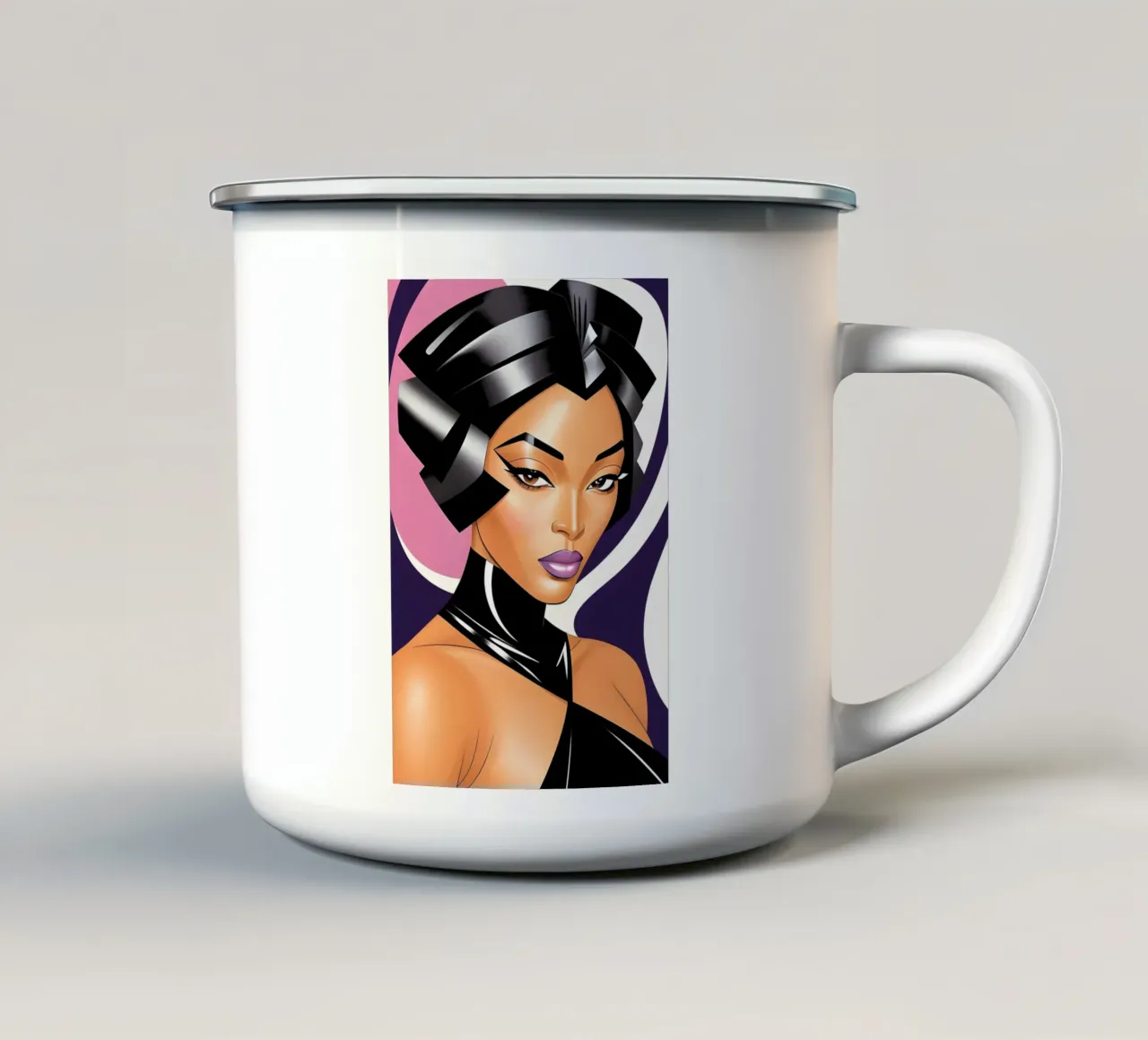 ELEGANZA NERA tazza in smalto da ART DECO