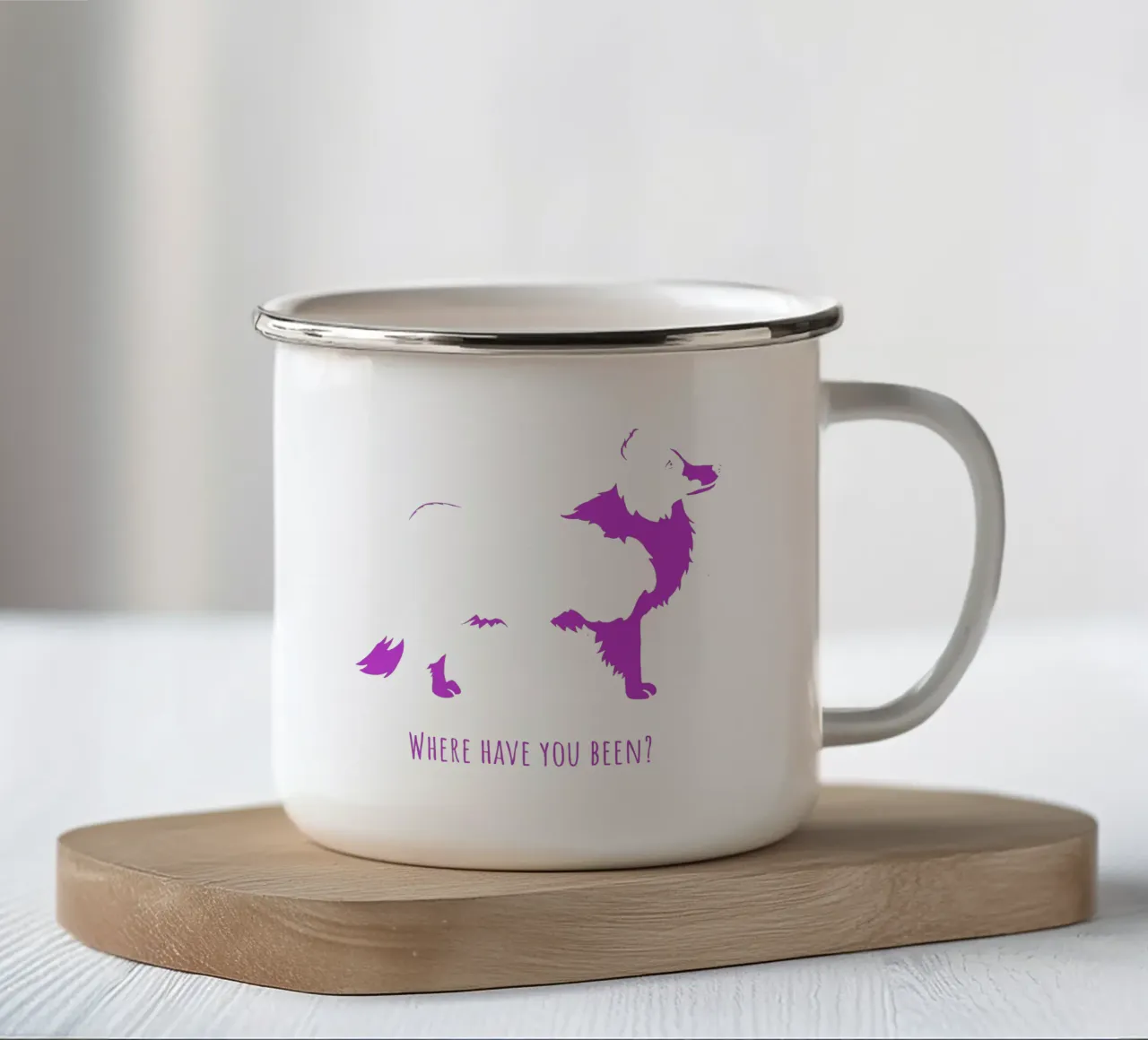 Border collie tazza in smalto da Pop dogs
