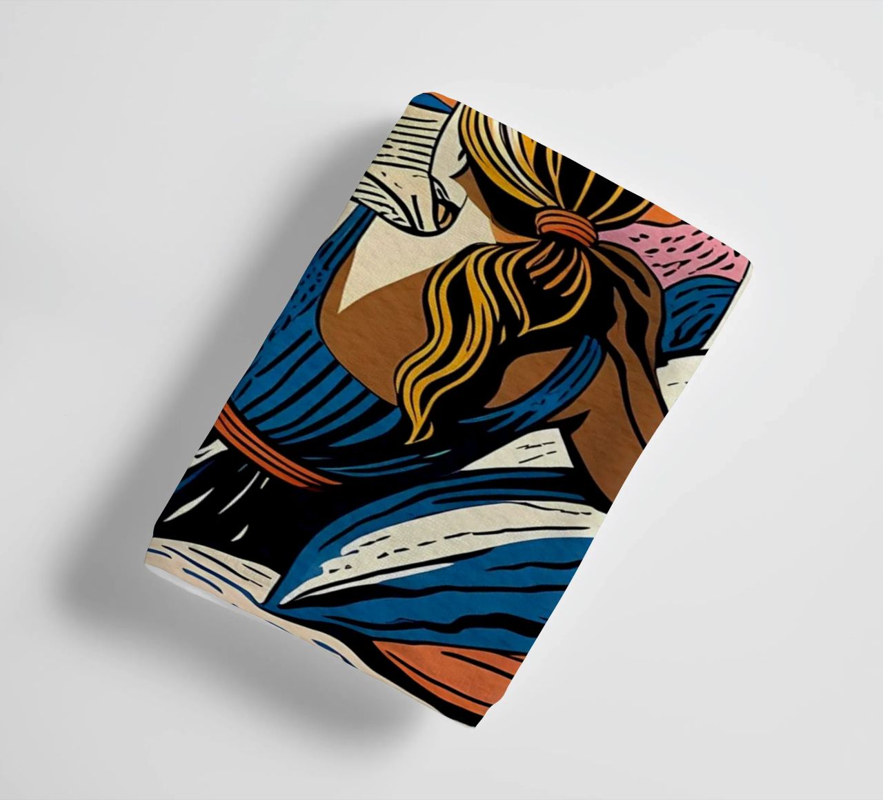 Reader in front of the window in Cannes towel by Couleursdusud