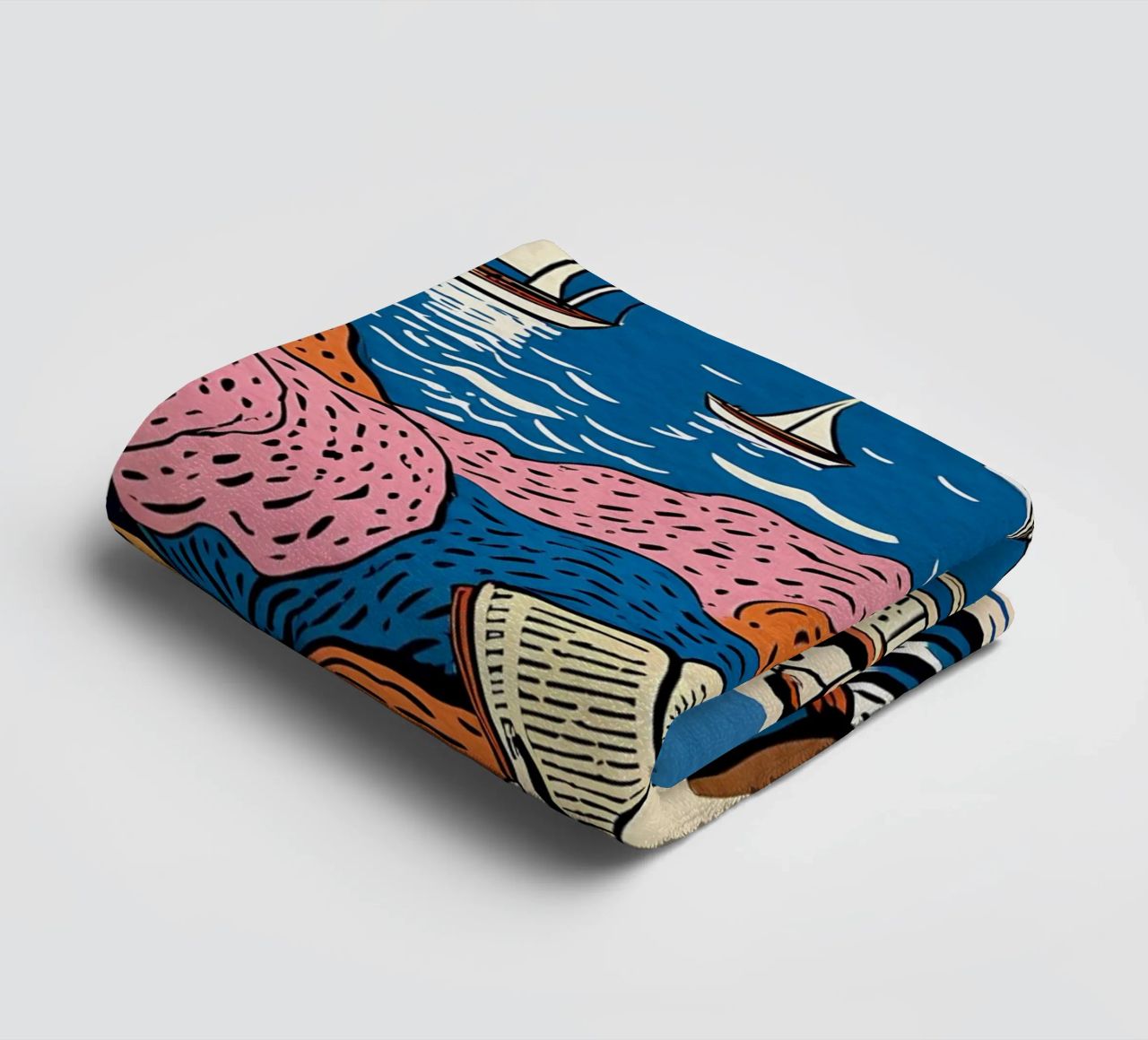 Reader in front of the window in Cannes towel by Couleursdusud