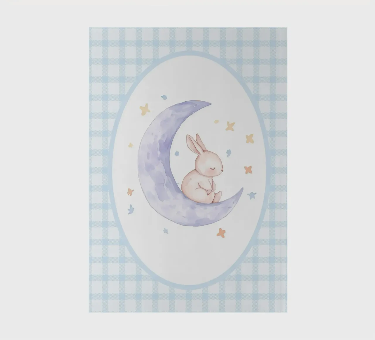Rabbit on Crescent Moon and Stars notebook by Jungle Joy Art