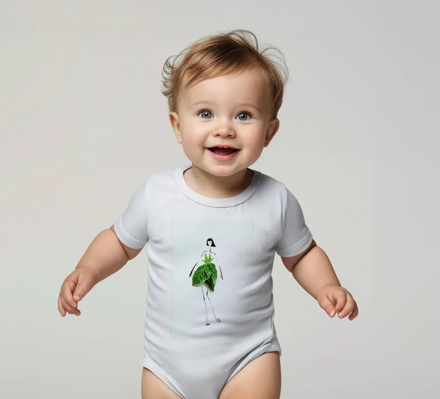 Basil Kurzarm Babybody von Gretchen Roehrs