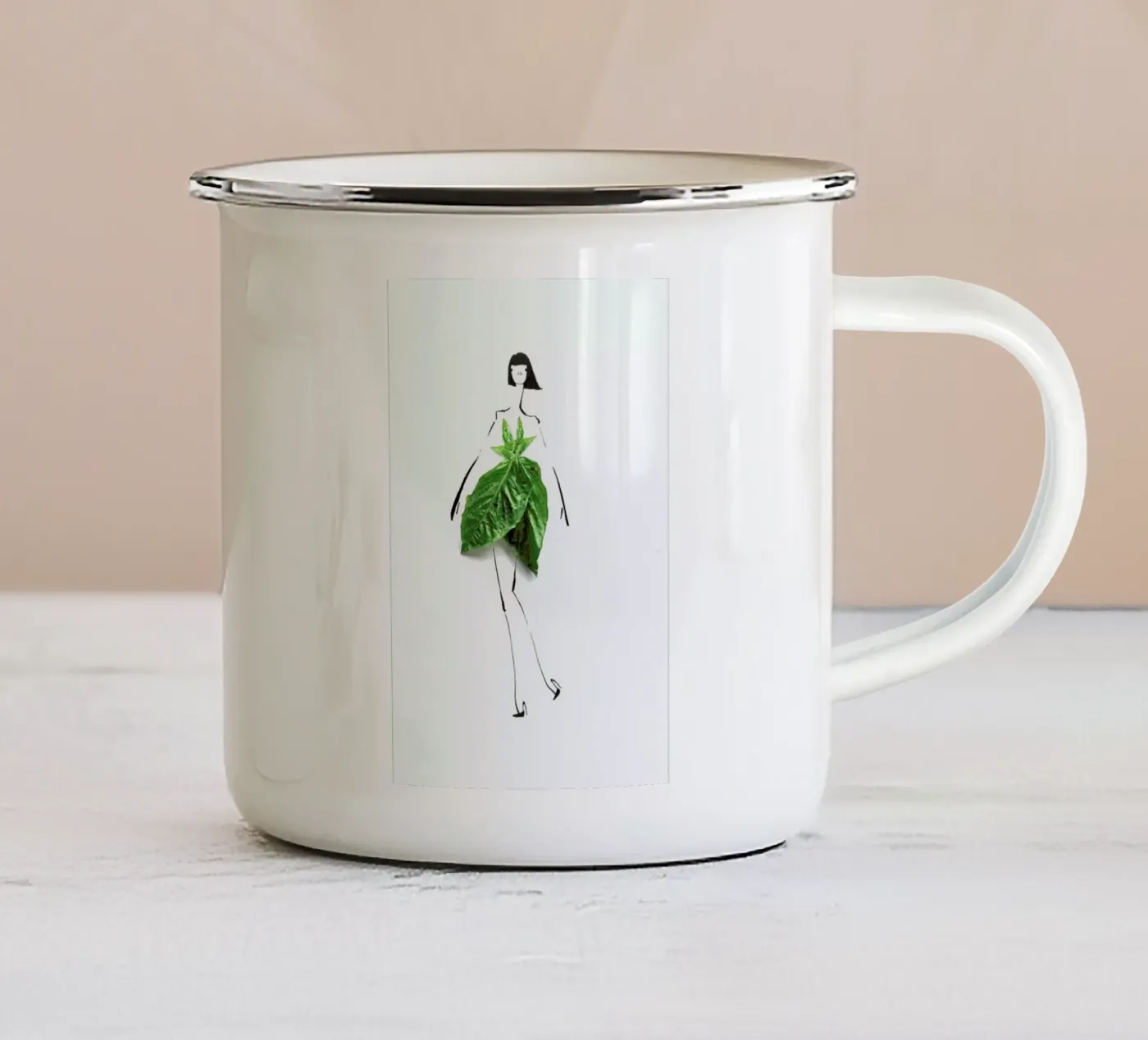 Basil enamel mug by Gretchen Roehrs