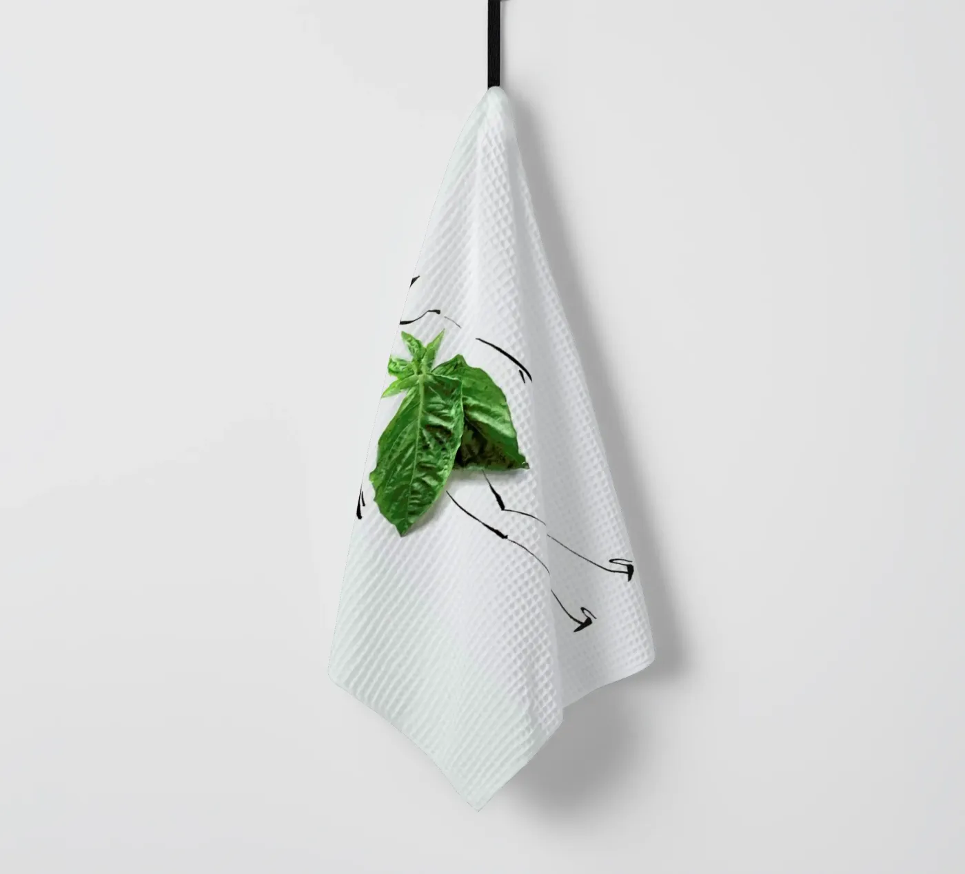 Basil tea towel by Gretchen Roehrs