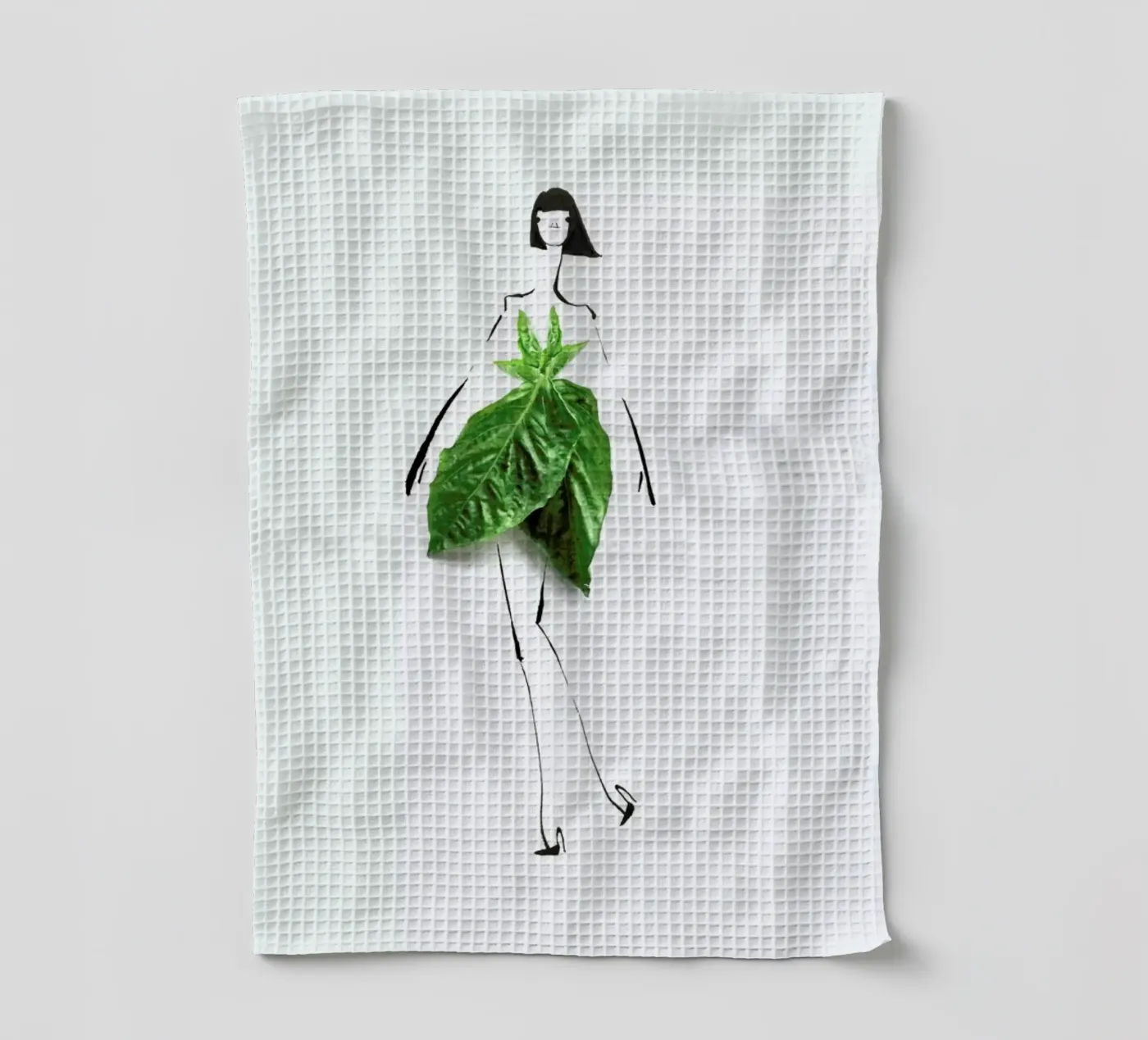 Basil tea towel by Gretchen Roehrs