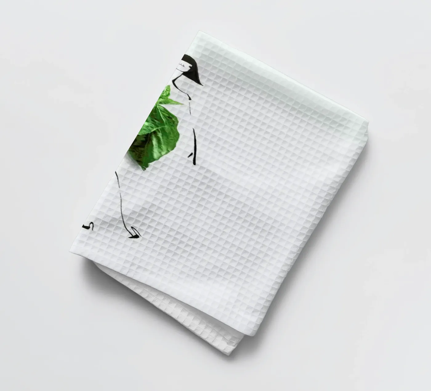 Basil tea towel by Gretchen Roehrs