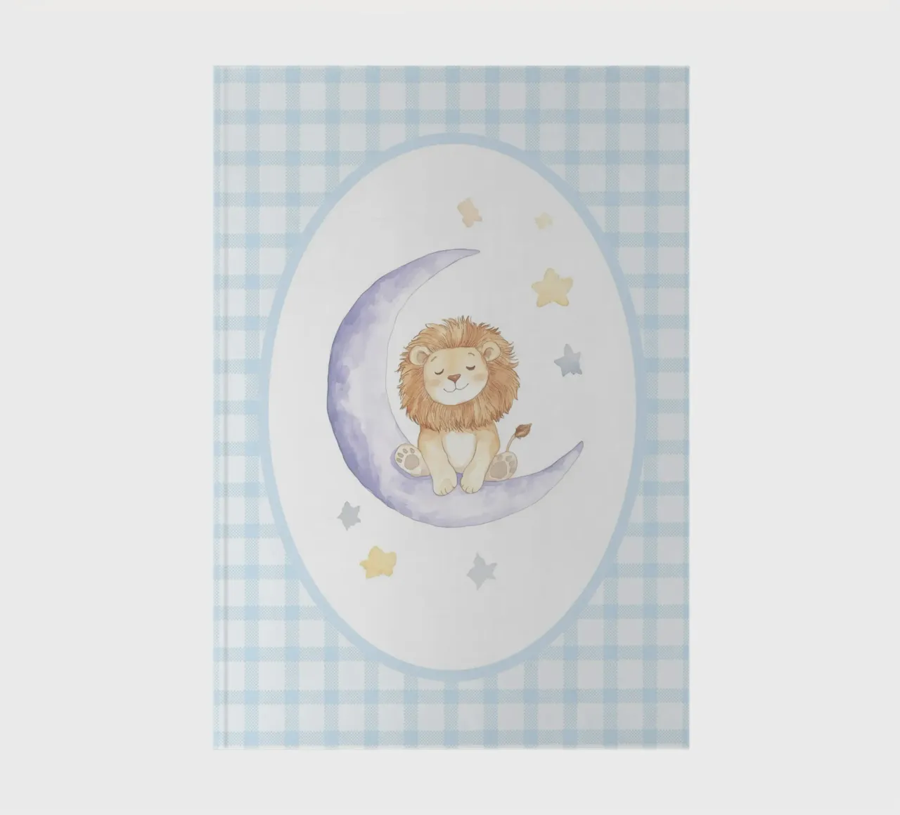 Lion on Crescent Moon with Stars notebook by Jungle Joy Art
