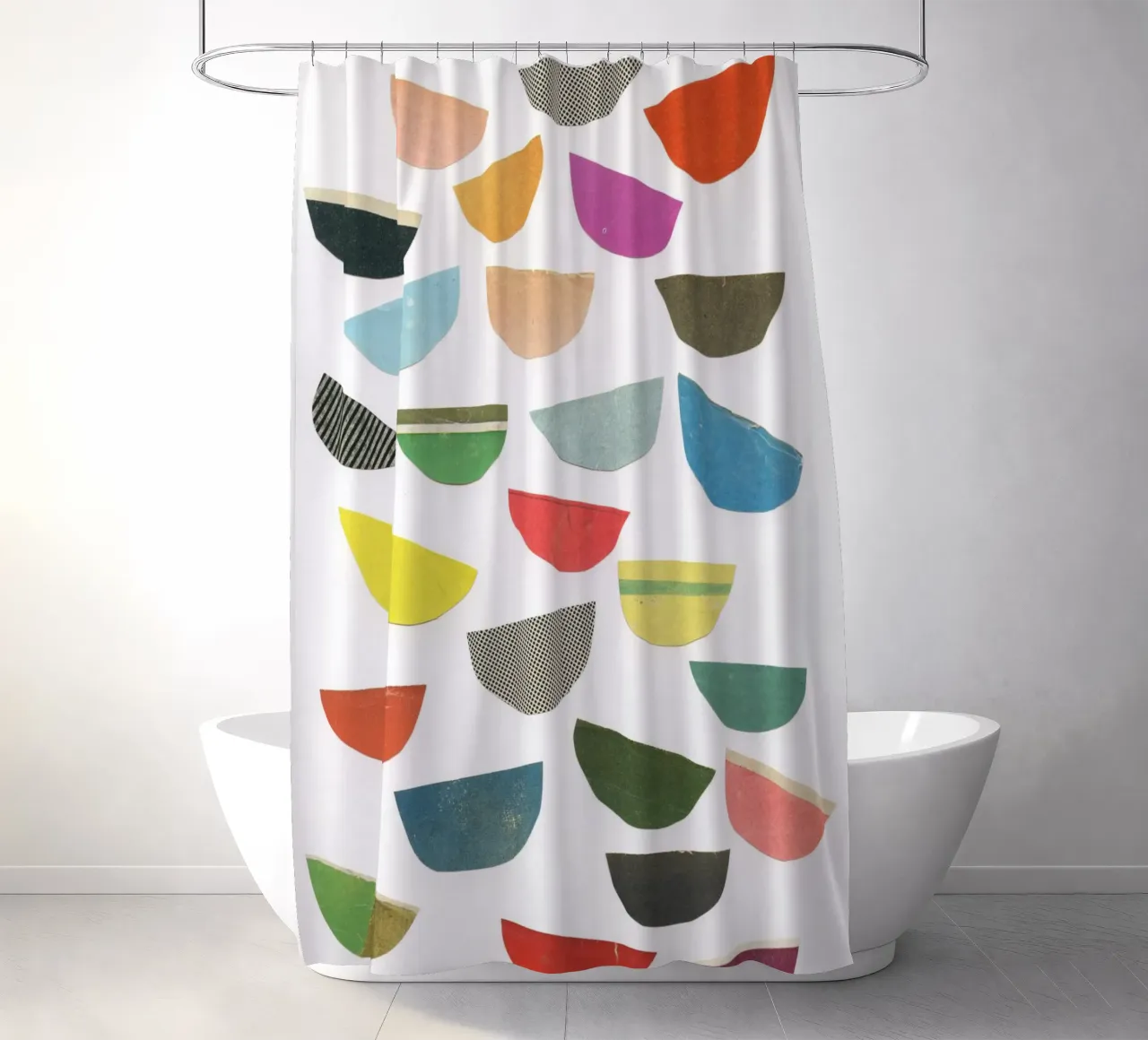 Falling Petals shower curtain by Cassia Beck Collage