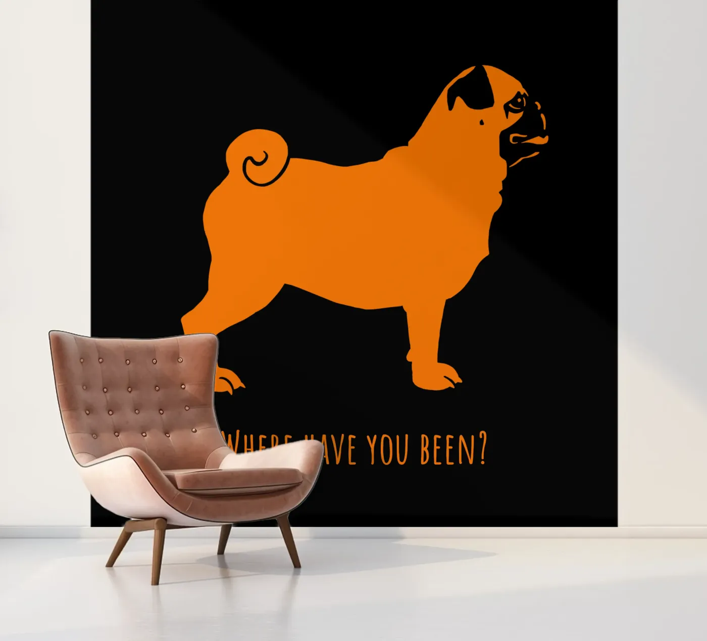 Mopshond fotobehang van Pop dogs