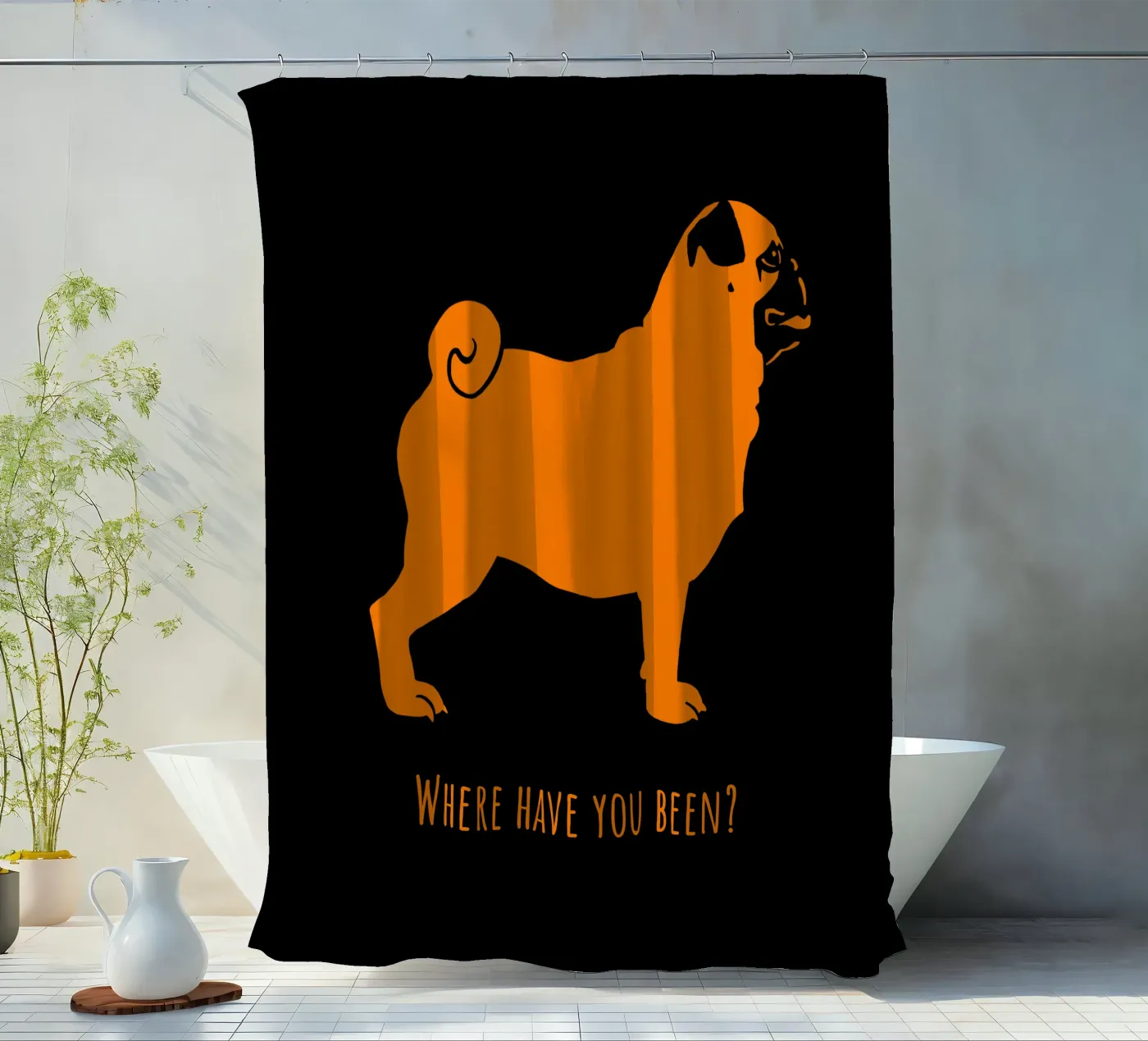 Mops Duschvorhang von Pop dogs