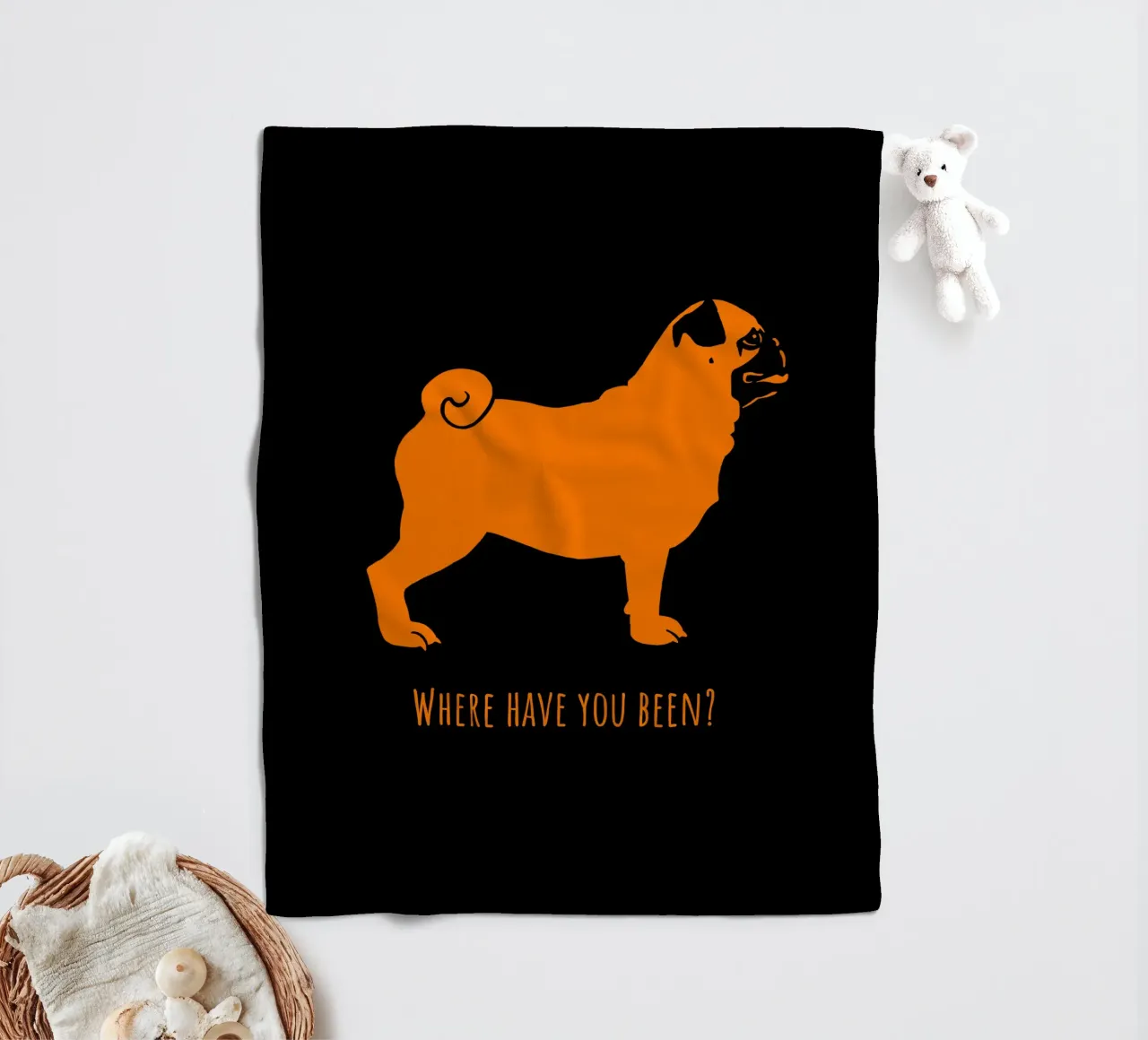 Mops Fleecedecke von Pop dogs