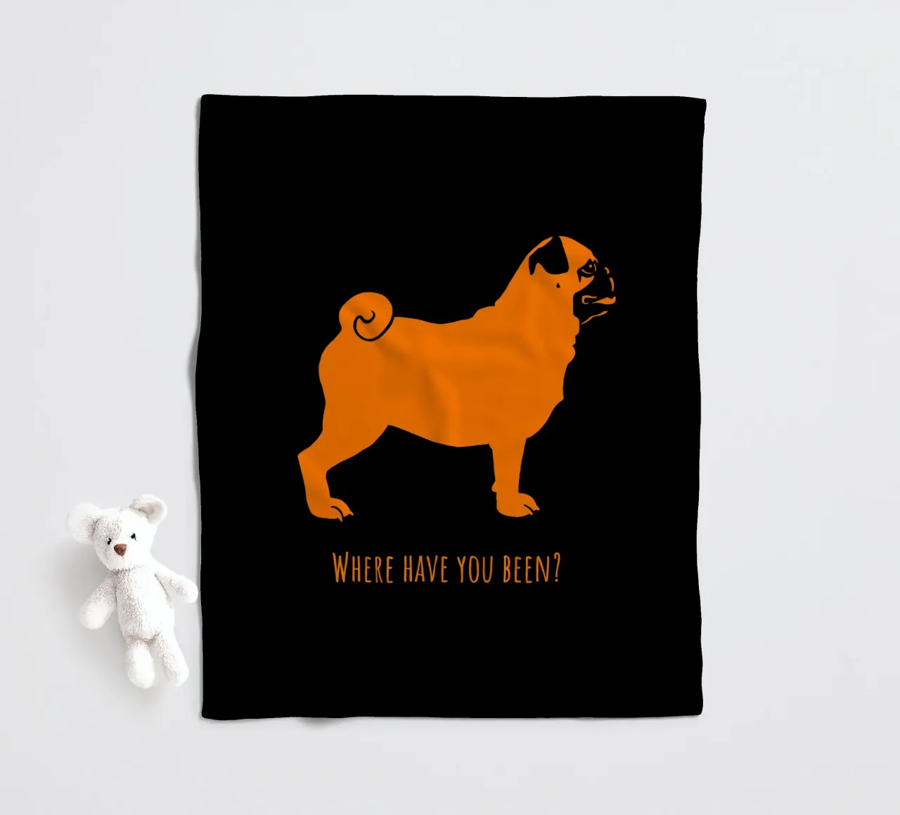 Mops Fleecedecke von Pop dogs