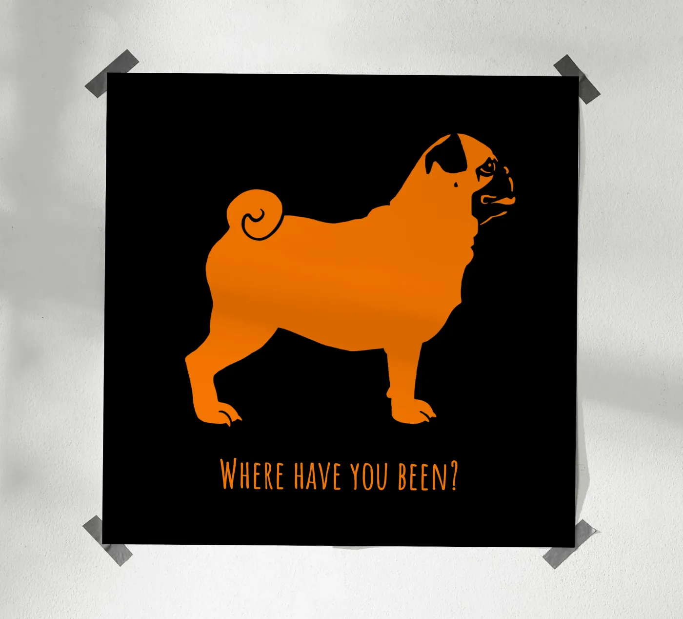 Pug poster van Pop dogs