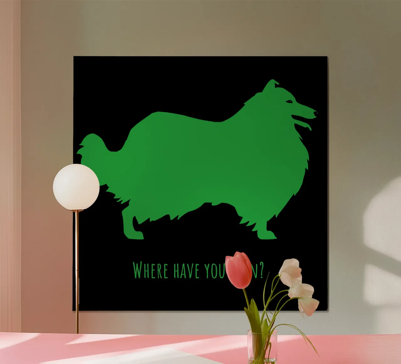 Ruwe Collie poster met aluminium frame van Pop dogs