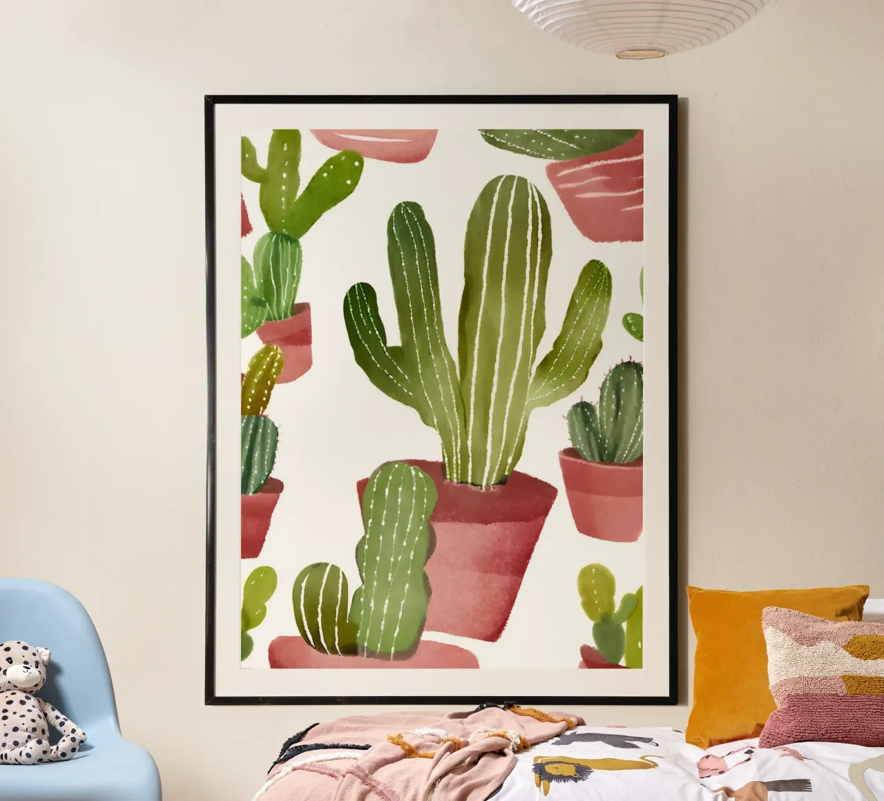 Kakteen Muster poster with aluminum frame by designsbysophia