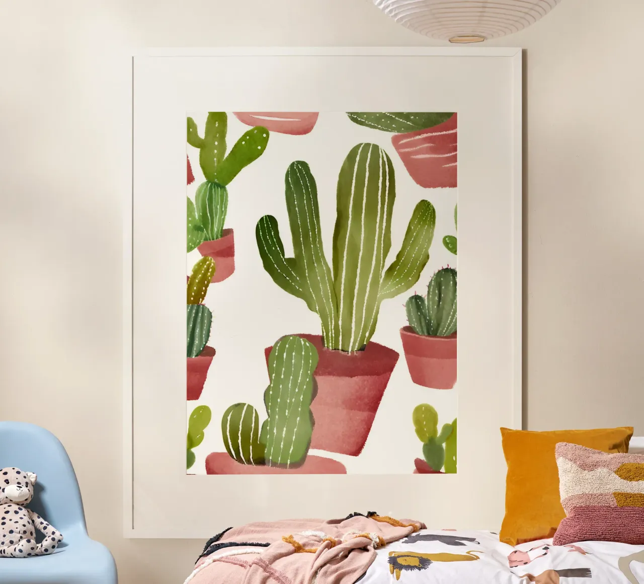 Kakteen Muster poster with aluminum frame by designsbysophia