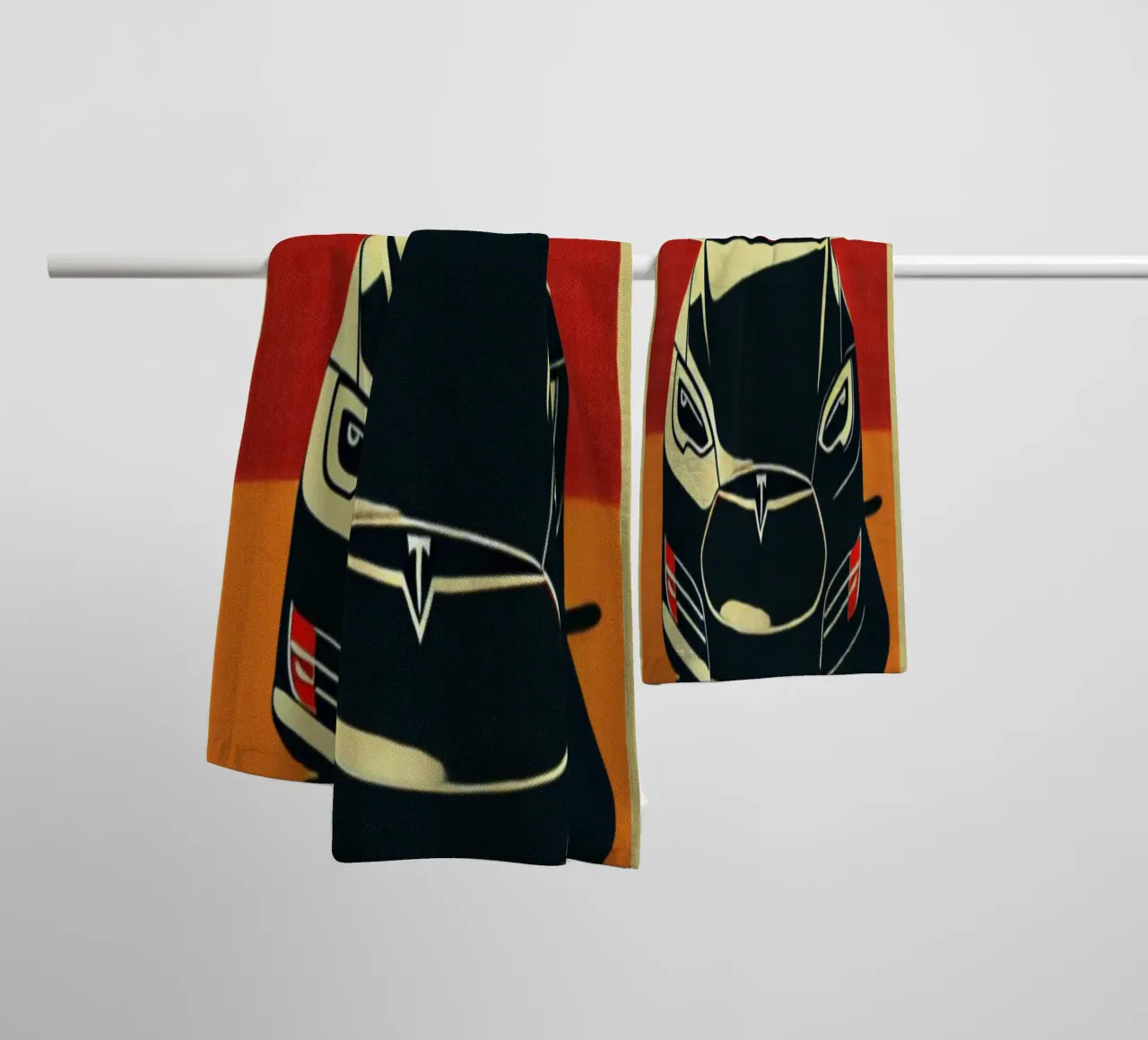 Tesla - Vintage poster print towel by posterprints-by-nomad