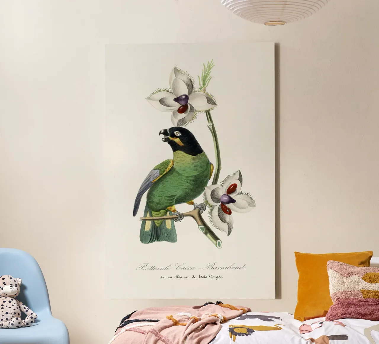 Paul Gervais - Parakeet Vogel No. 2 tela con Cornice a cassetta da Old Masters