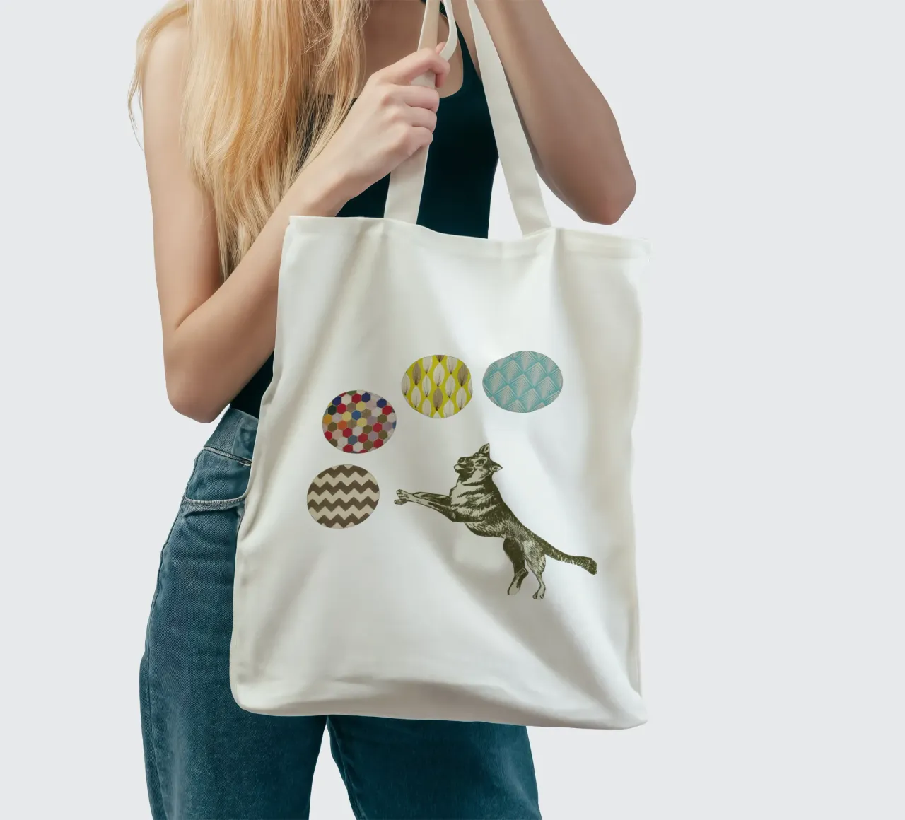 Giochi con la palla borsa in juta da Cassia Beck Collage