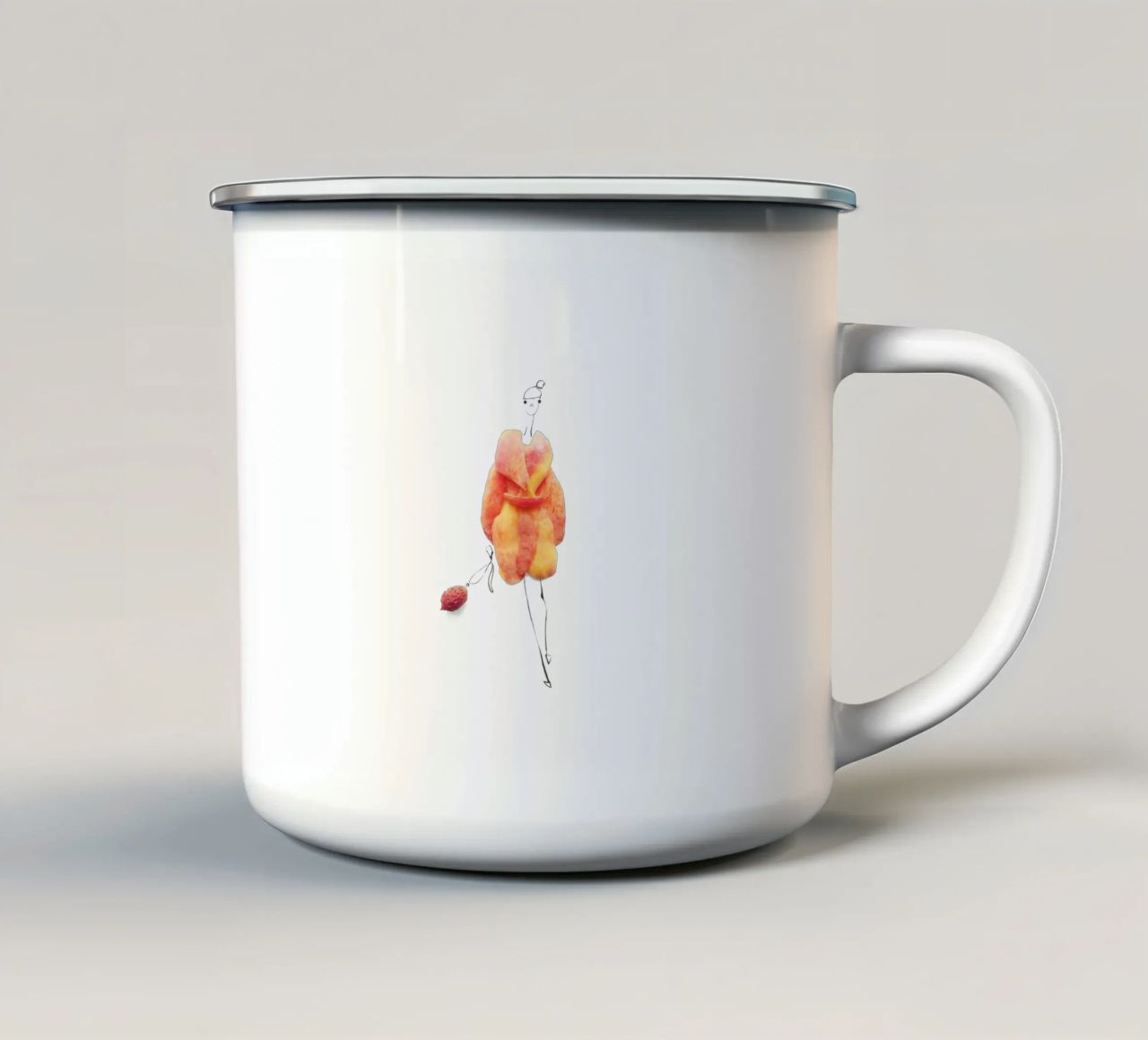 Peach Fuzz tazza in smalto da Gretchen Roehrs