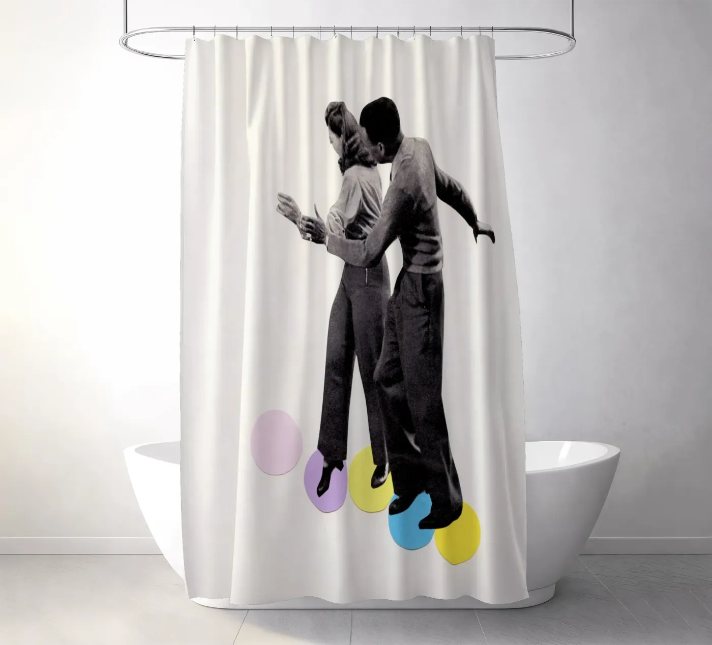 Dance Steps Duschvorhang von Cassia Beck Collage